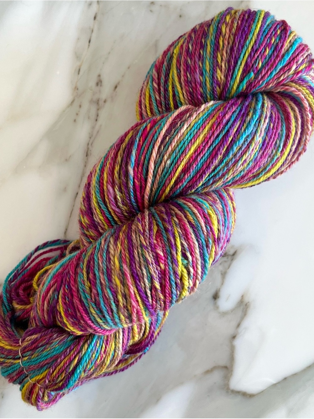 Handspun Merino Medium Weight Yarn in Tropical